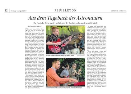Konzertbericht General-Anzeiger Bonn, 07.08.2017